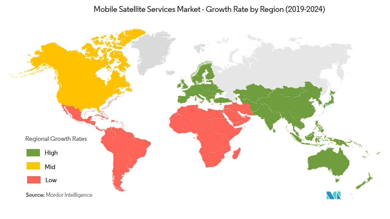 Mobile Satellite Services Market- Growth Rate By Region (2019-2024)