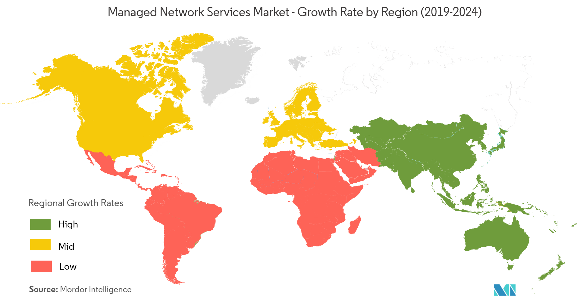 Managed Network Services Market Growth Rate By Region